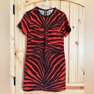 Michael Kors Brown and Orange Animal Print Patterned Dress